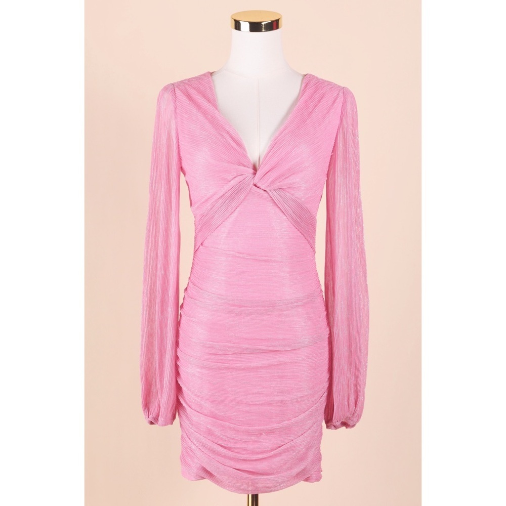 Sz S Hello Molly Magical Spell Pink & Silver Metallic Mini Dress GUC